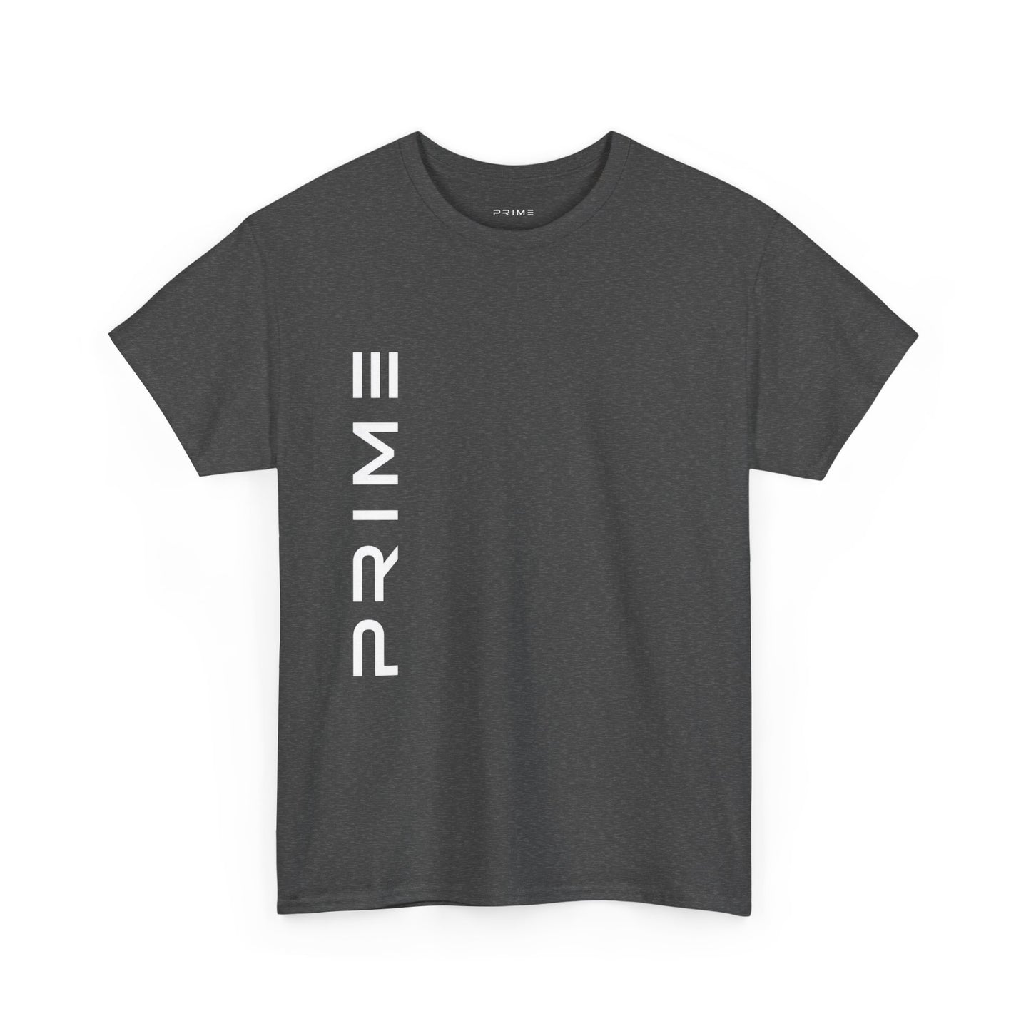 PRIME Vertical Logo Heavy Cotton T-Shirt – Dark Heather Streetwear Tee
