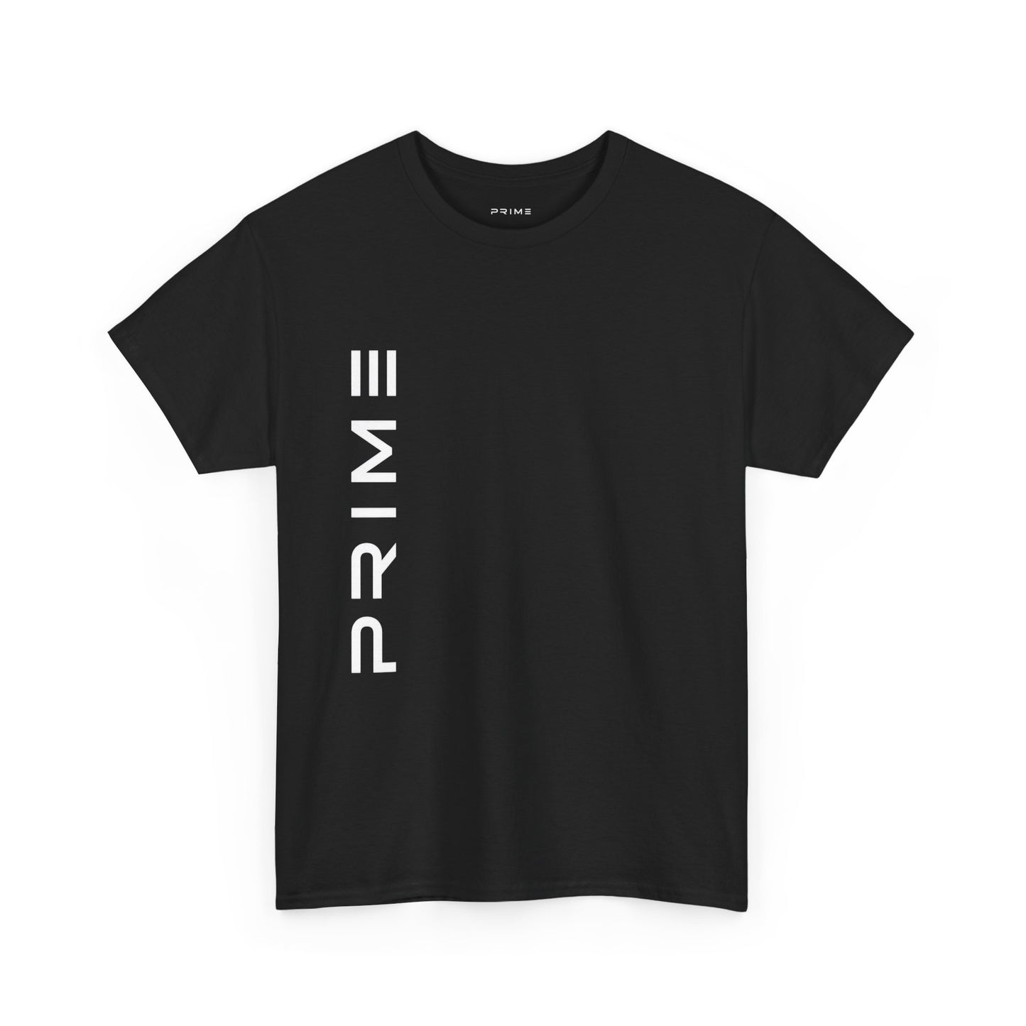 PRIME Vertical Logo Heavy Cotton T-Shirt – Black Streetwear Tee