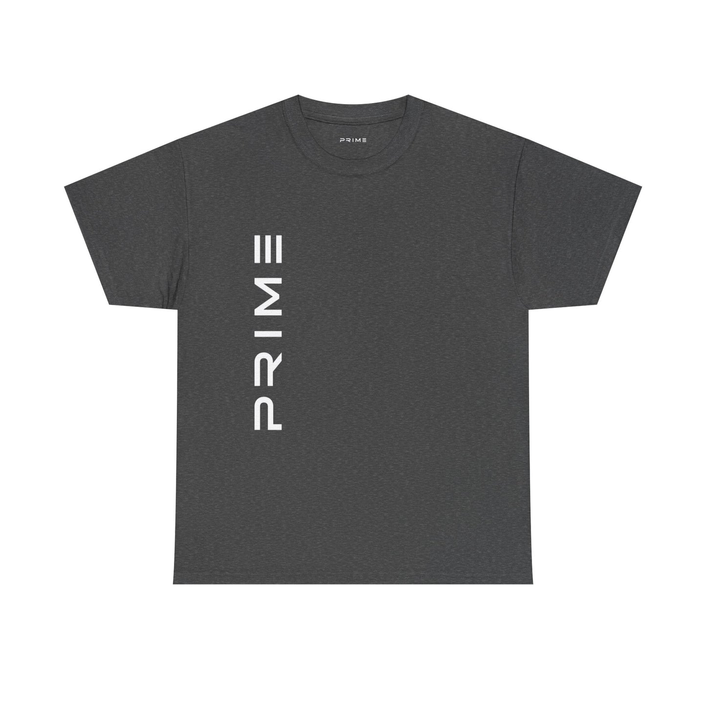 PRIME Vertical Logo Heavy Cotton T-Shirt – Dark Heather Streetwear Tee