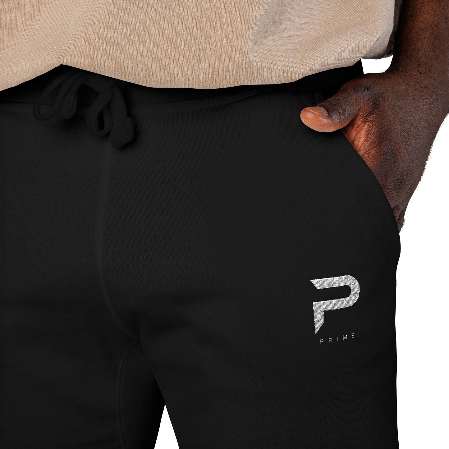 PRIME Embroidered Fleece Joggers – Jet Black
