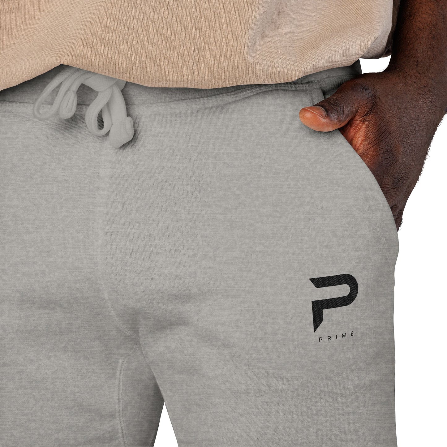 PRIME Embroidered Fleece Joggers – Heather Grey
