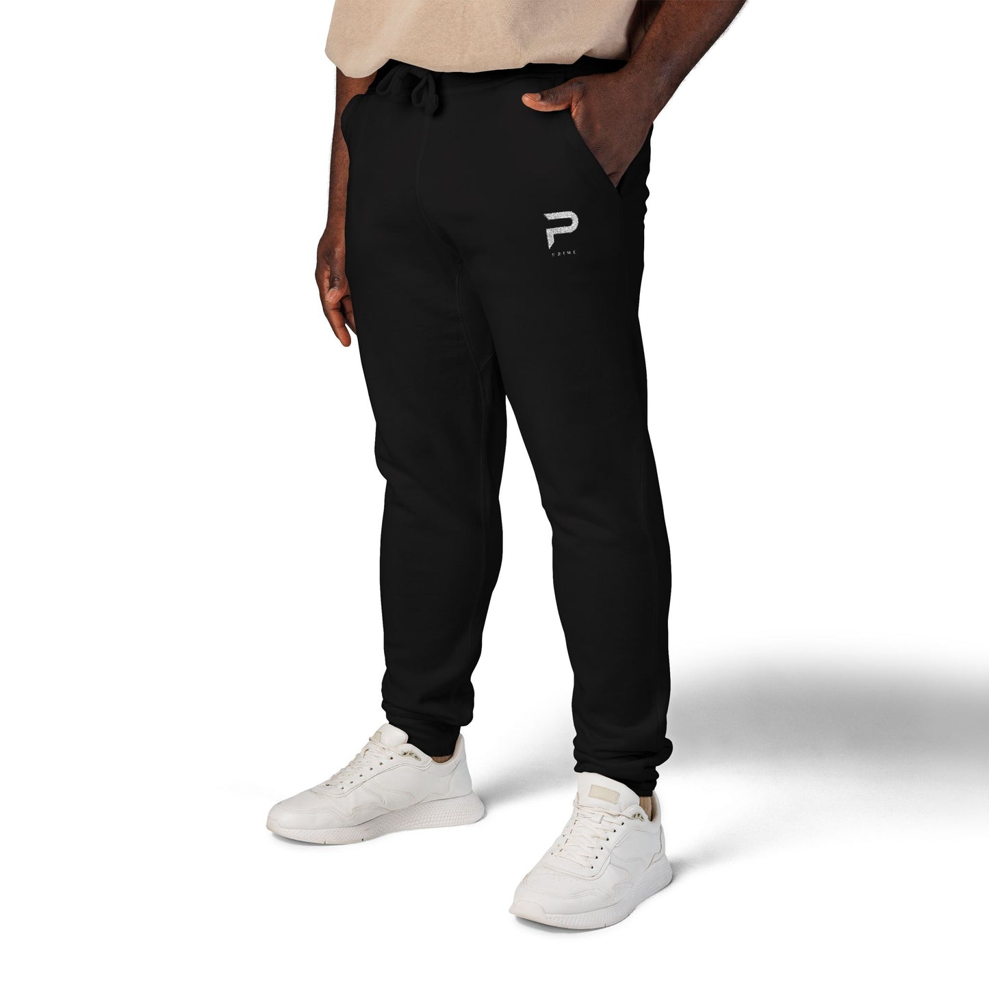 PRIME Embroidered Fleece Joggers – Jet Black